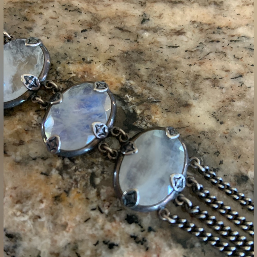 Chan Luu Sterling Silver Moonstone Link & 4 Strand Chain Bracelet - Picture 6 of 11